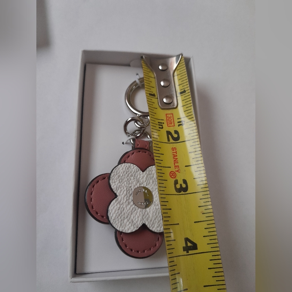 New Michael Kors Flower Tote/Keychain Tote Charm In Rose Multi NWT